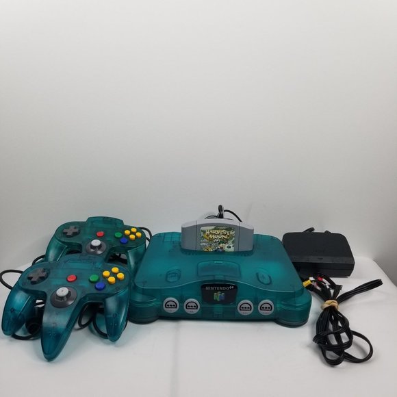Nintendo Other - Nintendo 64 Funtastic Ice Blue Console System W/ Harvest Moon Game